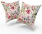 Summer Flower Throw Pillow Covers 18X18 Inch Watercolor Peony Pillowcase Hot Pink Floras With Green Leaves Girly Decorative Square Cotton Cushion Cover Set Of 2 For Home Garden Outdoor Bed Decorations